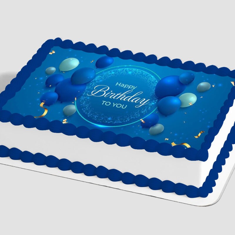 Azul Feliz Cumpleaños Edible Image® by PhotoCake® Frame