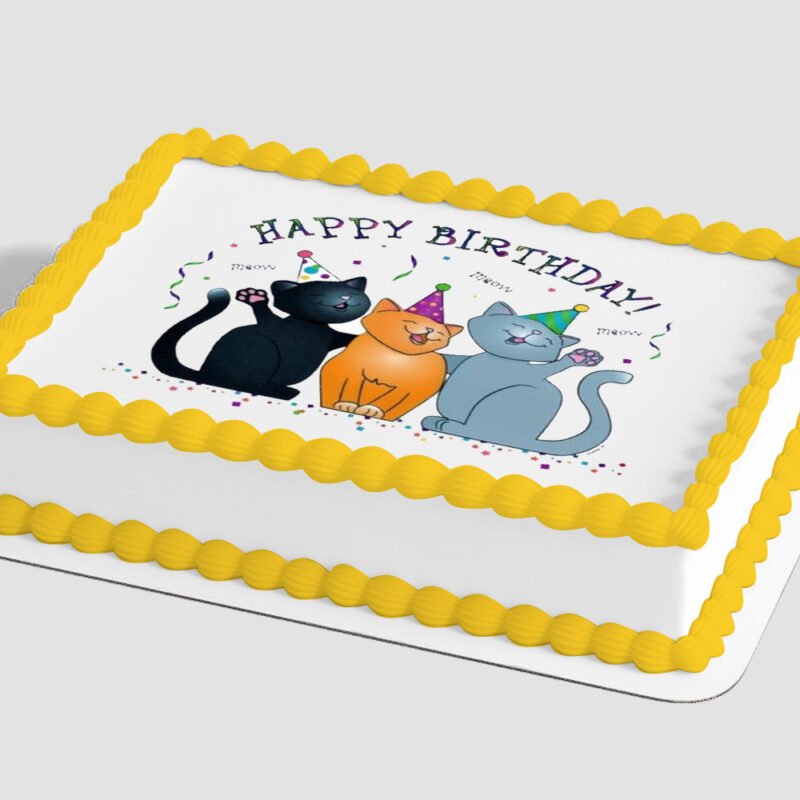 Birthday Cats Edible Image® by PhotoCake®