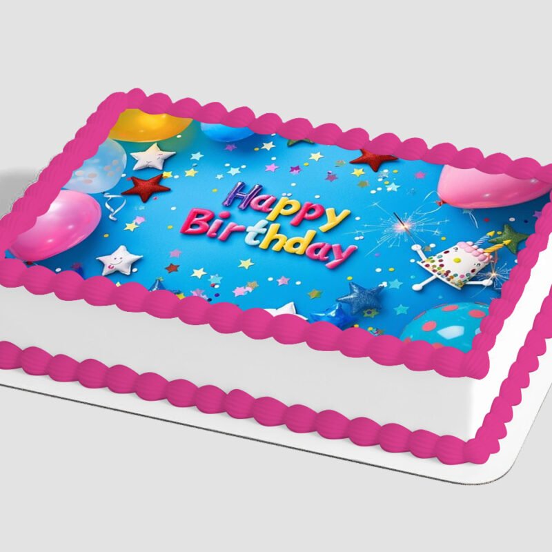 Birthday Star Balloons Edible Image® by PhotoCake®