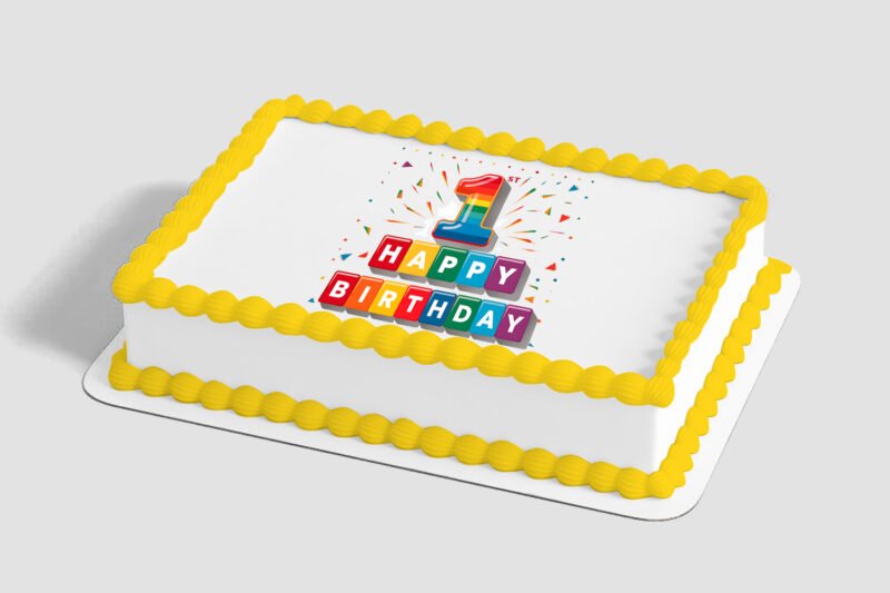 First Birthday Butterfly Edible Image® by PhotoCake® Frame