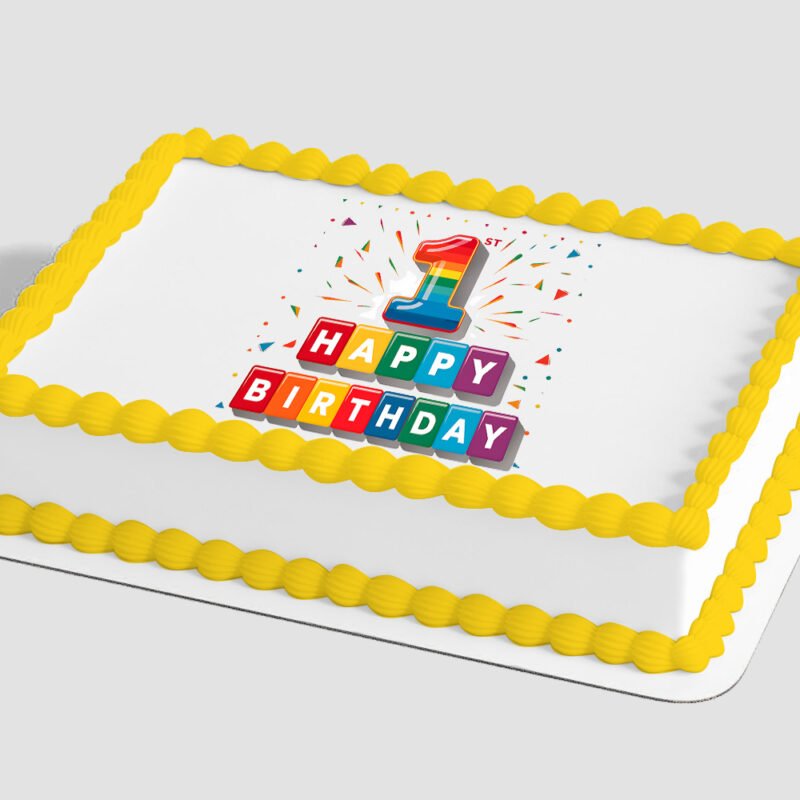 First Birthday Butterfly Edible Image® by PhotoCake® Frame