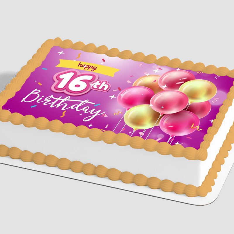 Happy 16th Birthday Edible Image® by PhotoCake® Frame