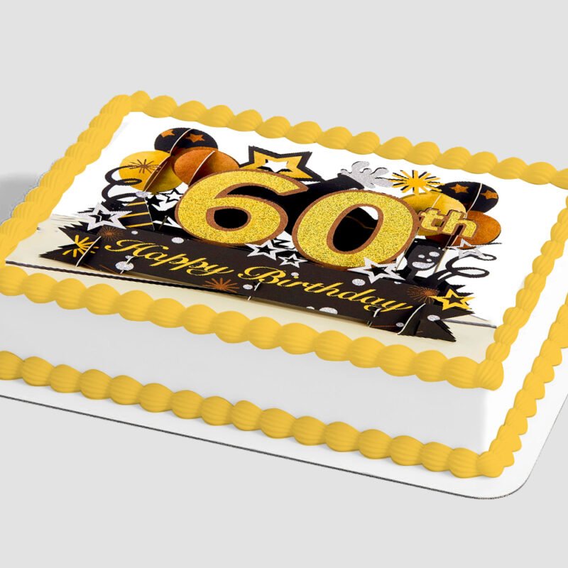 Happy 60th Birthday Edible Image® by PhotoCake® Frame