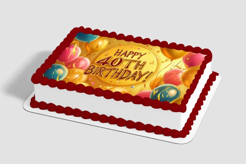 Happy 40th Birthday Edible Image® by PhotoCake® Frame