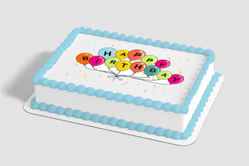 Happy Birthday Balloons Edible Image® by PhotoCake®