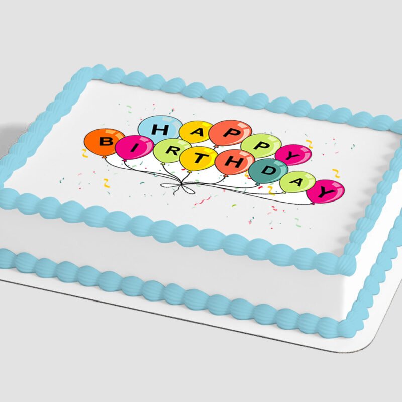 Happy Birthday Balloons Edible Image® by PhotoCake®