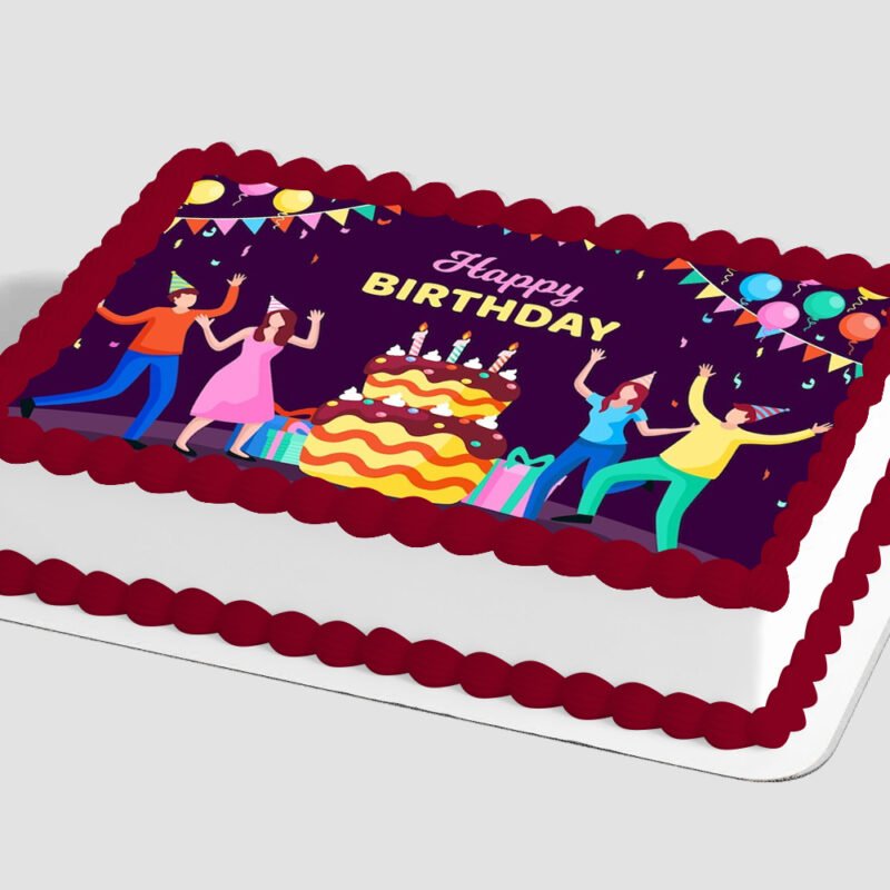 Happy Birthday Party Hats Edible Image® by PhotoCake® Frame