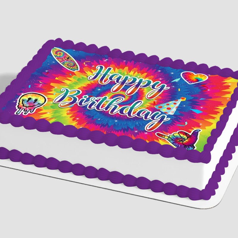 Tie Dye Birthday Edible Image® by PhotoCake®