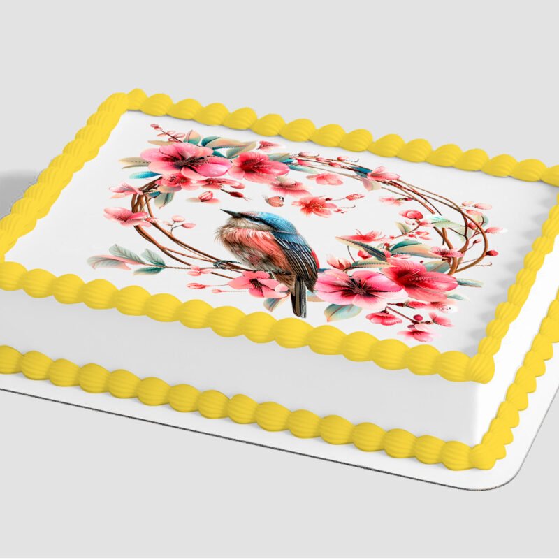 Bird on Blooming Branch Edible Image® by PhotoCake®