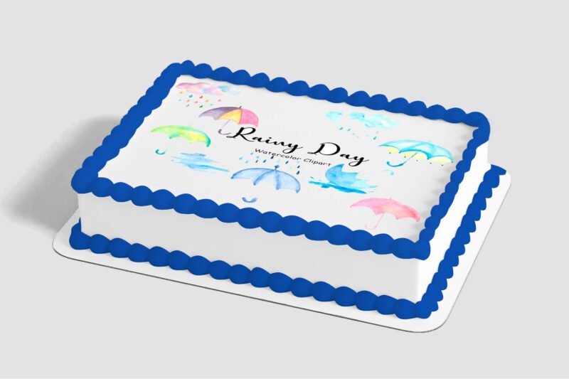 Fresh Rain Watercolor Edible Image® by PhotoCake®