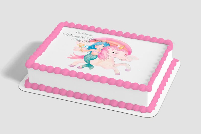 Mermaid And Unicorn Edible Image® by PhotoCake®