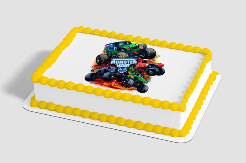 Monster Jam® Monster Trucks Edible Image® by PhotoCake®