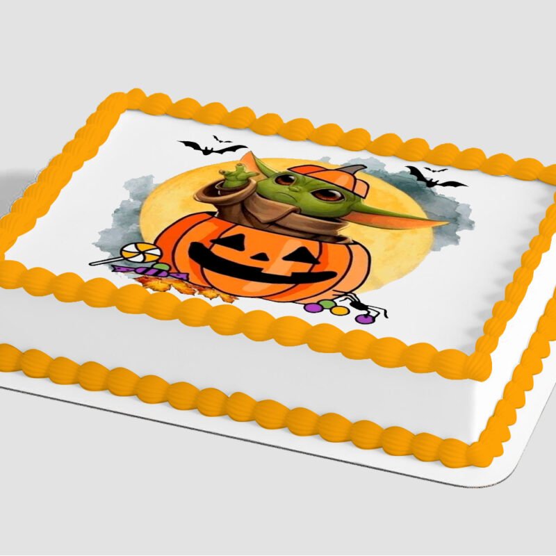 STAR WARS™ The Mandalorian Grogu Happy Halloween Edible Image® by PhotoCake®