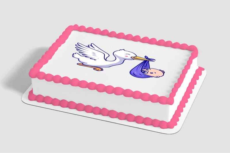 Stork and Baby Edible Image® by PhotoCake®