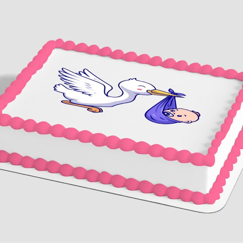 Stork and Baby Edible Image® by PhotoCake®