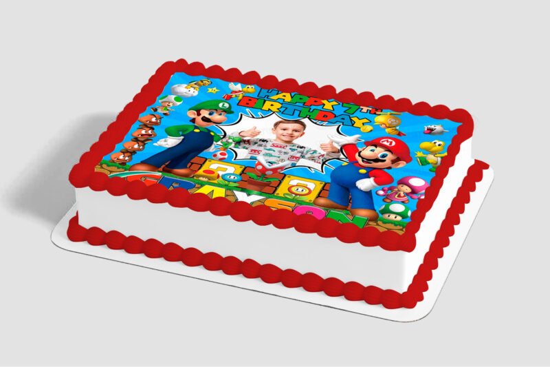 Super Mario™ Here We Go! Edible Image® by PhotoCake® Frame