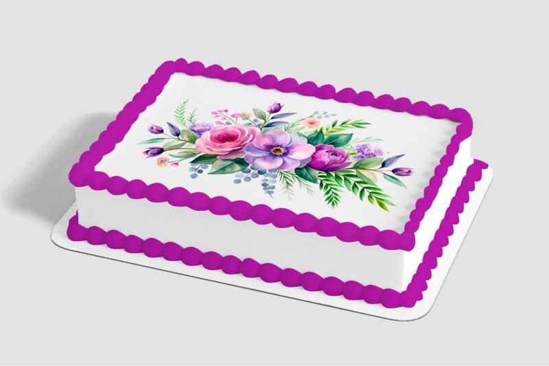 Watercolor Floral Edible Image® by PhotoCake®
