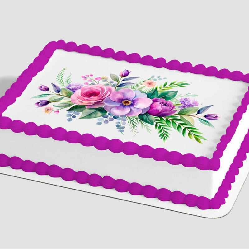 Watercolor Floral Edible Image® by PhotoCake®