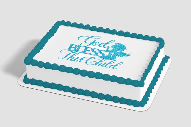 Bless This Child Blue Edible Image® by PhotoCake®