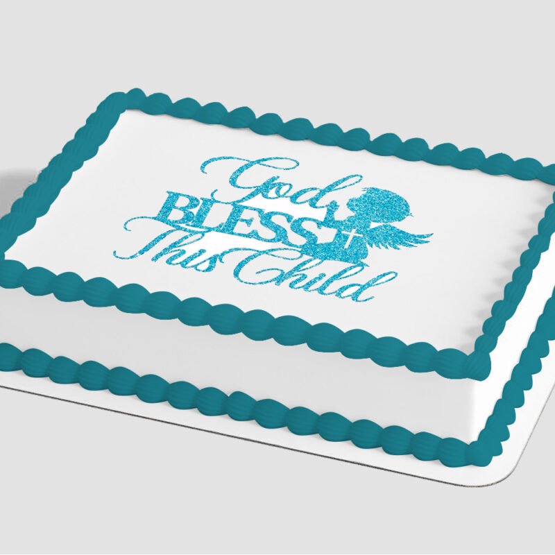 Bless This Child Blue Edible Image® by PhotoCake®