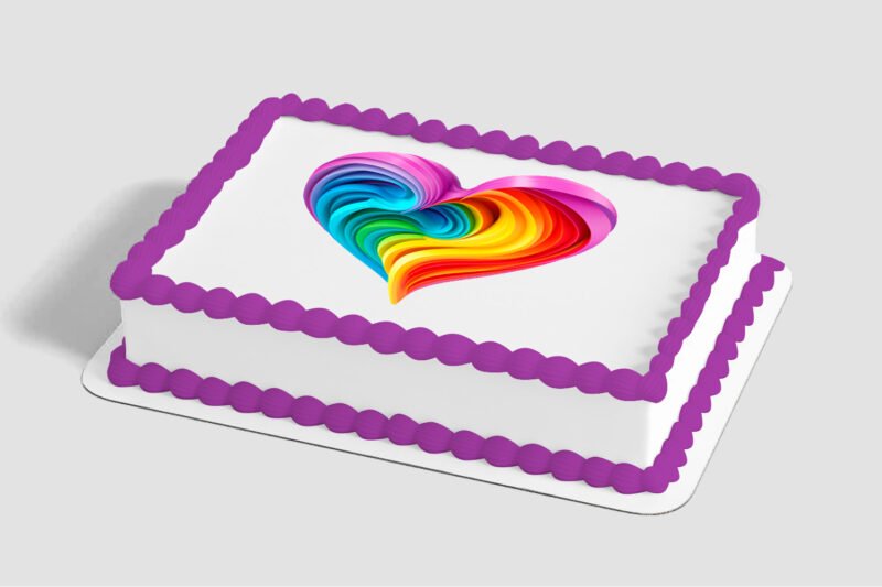 Bright Rainbow Hearts Edible Image® by PhotoCake®