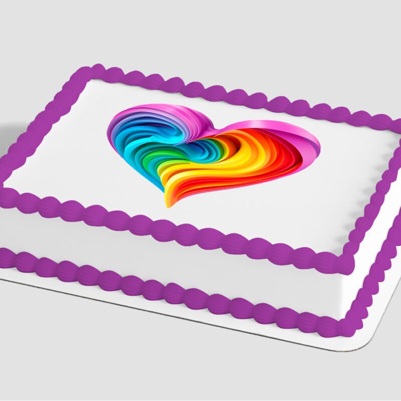Bright Rainbow Hearts Edible Image® by PhotoCake®