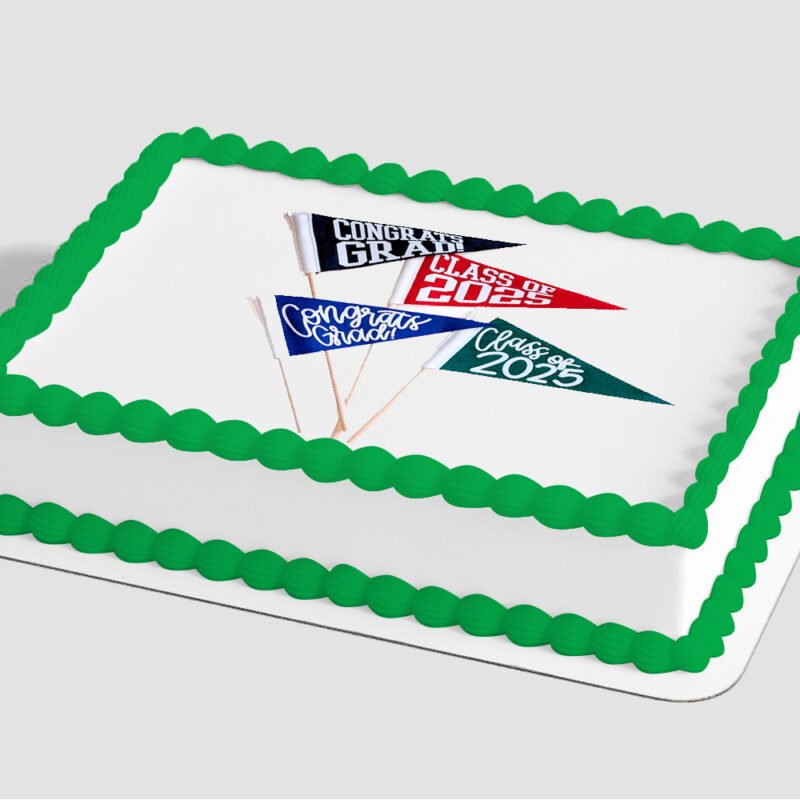 Congrats Grad Pennants Edible Image® by PhotoCake®