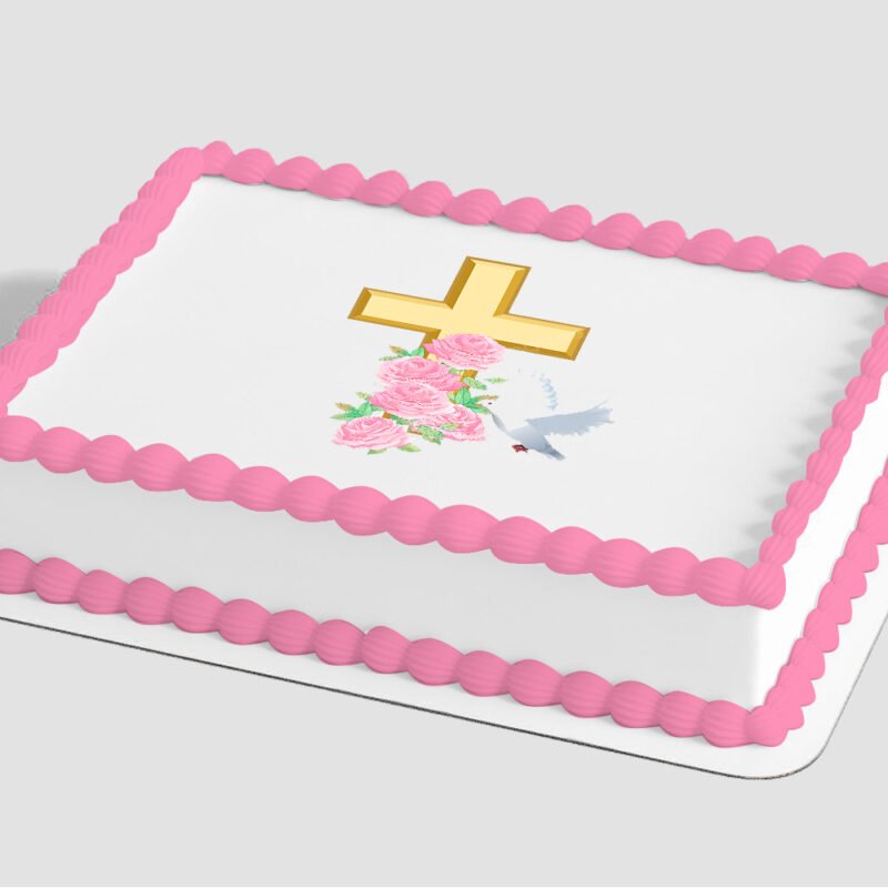 Cross with Flowers Edible Image® by PhotoCake®
