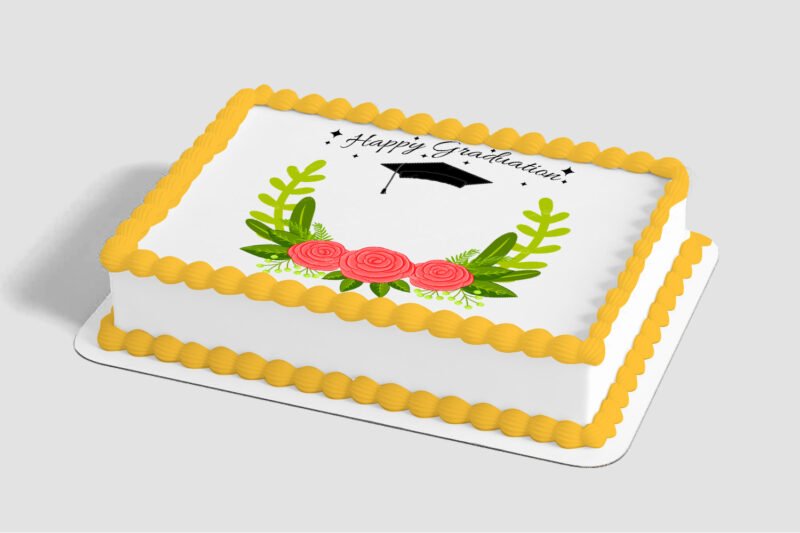 Felicitaciones por tu Graduación Floral Edible Image® by PhotoCake® Frame