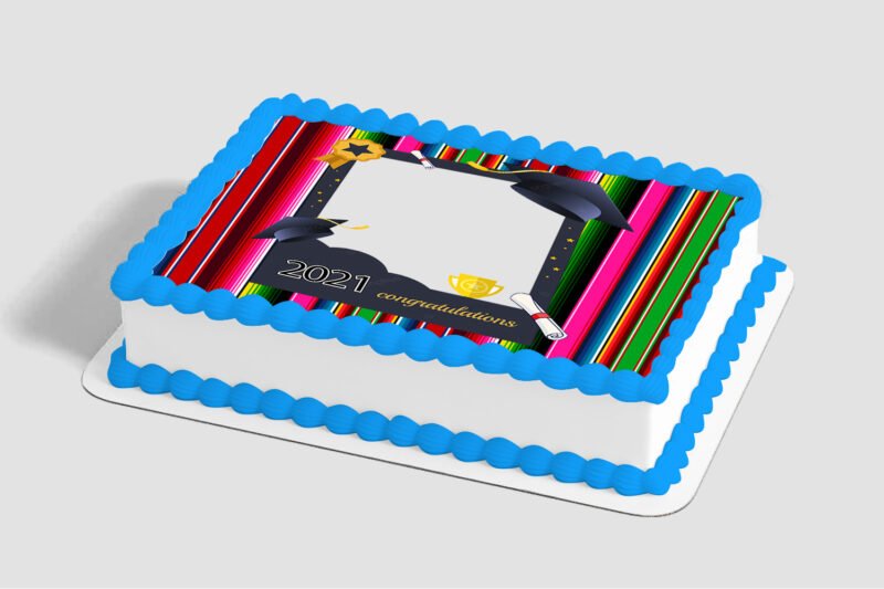 Felicitaciones por tu Graduación Sarape Edible Image® by PhotoCake® Frame
