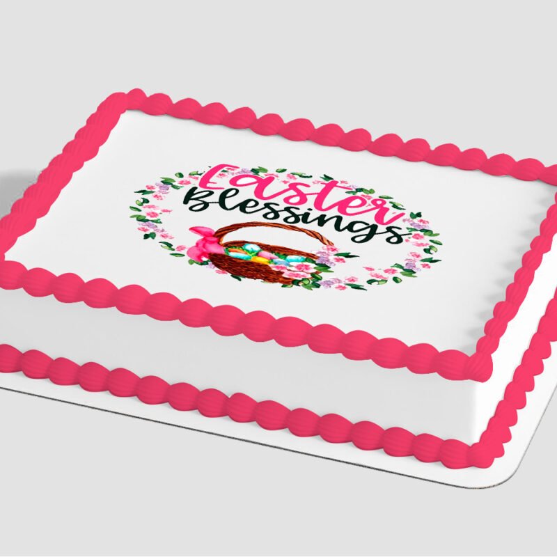 Floral Easter Blessings Edible Image® by PhotoCake®