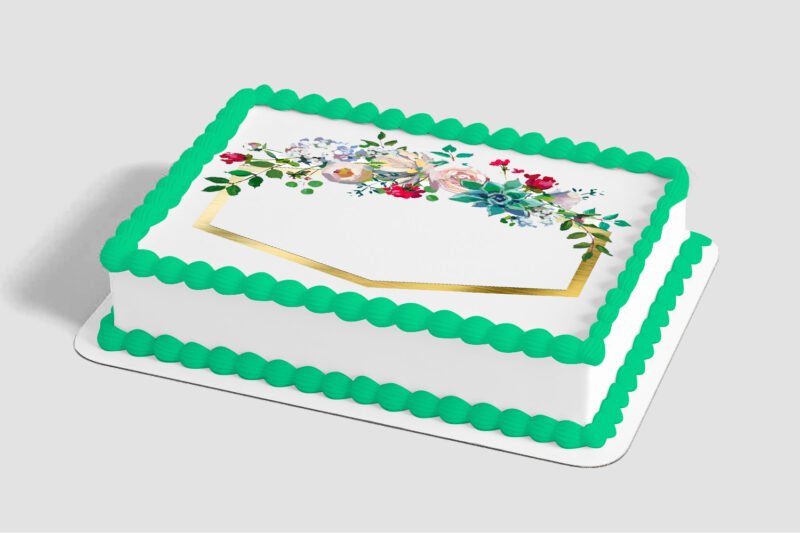 Floral Geometric Edible Image® by PhotoCake® Frame