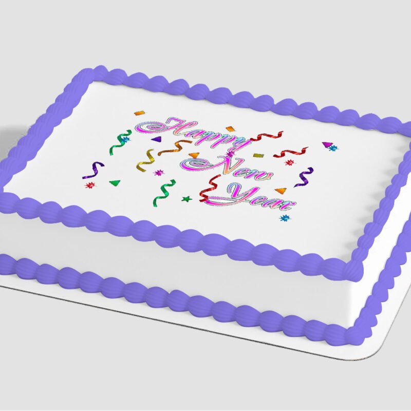Happy New Year Confetti Edible Image® by PhotoCake®