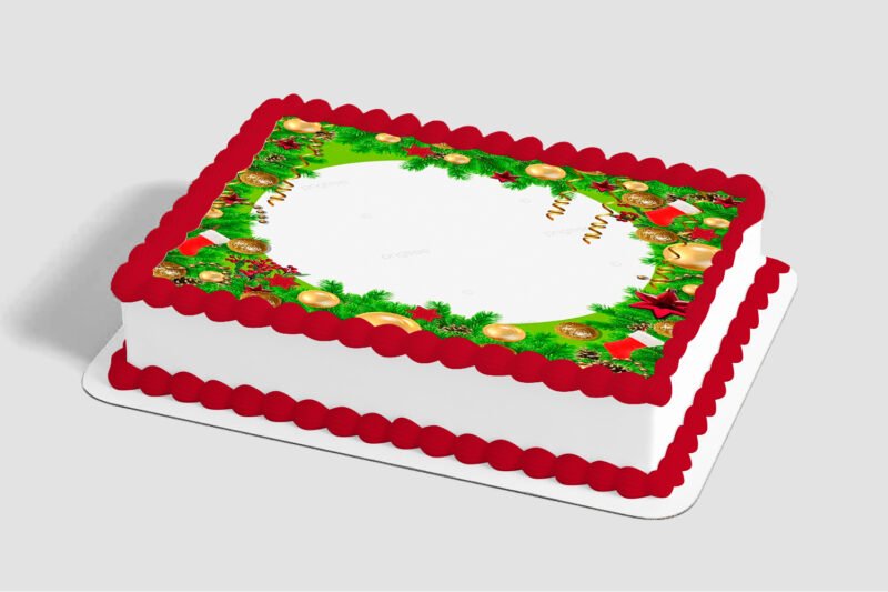 Holiday Wreath Edible Image® by PhotoCake® Frame