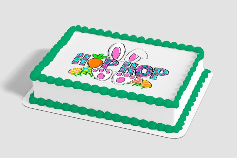 Hoppy Easter Doodle Bunny Edible Image® by PhotoCake®