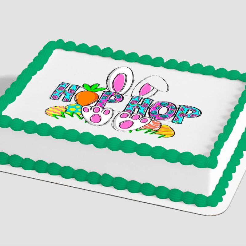 Hoppy Easter Doodle Bunny Edible Image® by PhotoCake®
