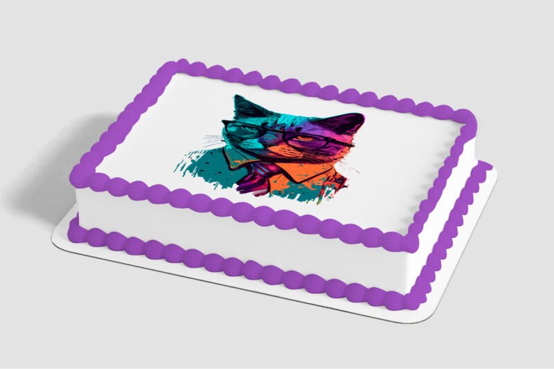 Kitty With Glasses Edible Image® by PhotoCake®