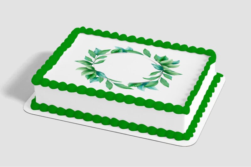 Leaves Circle Edible Image® by PhotoCake® Frame