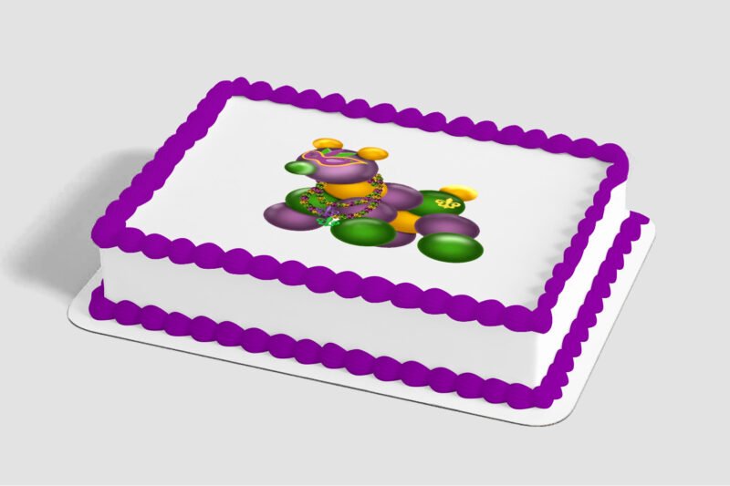 Mardi Gras Bead Dog Edible Image® by PhotoCake®