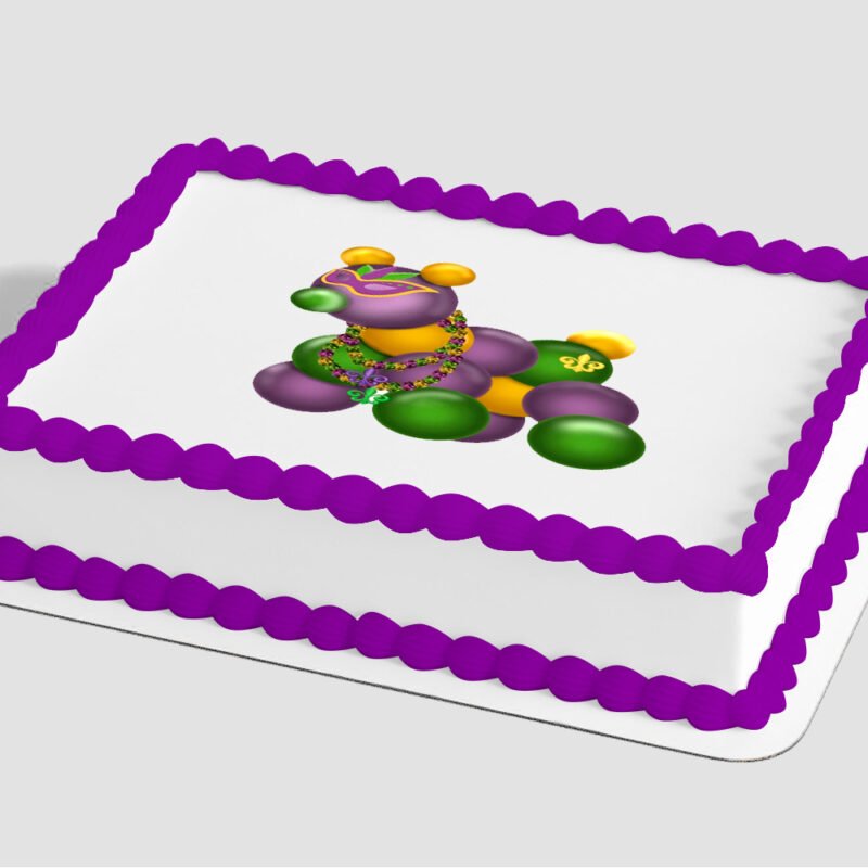 Mardi Gras Bead Dog Edible Image® by PhotoCake®