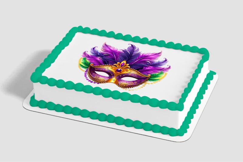 Mardi Gras Mask Edible Image® by PhotoCake®