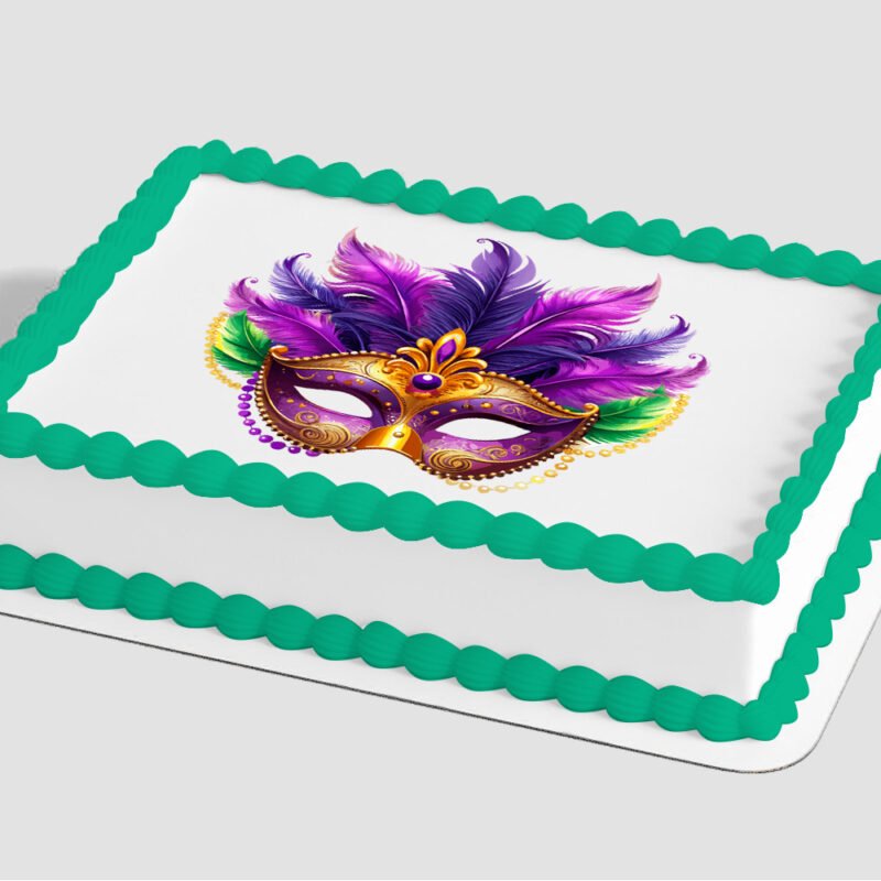 Mardi Gras Mask Edible Image® by PhotoCake®