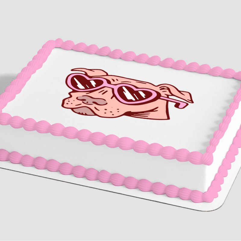 Puppy With Glasses Edible Image® by PhotoCake®