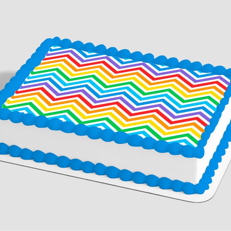 Rainbow Zig Zag Edible Image® by PhotoCake®