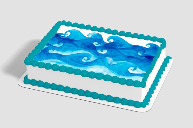 Watercolor Waves Edible Image® by PhotoCake®