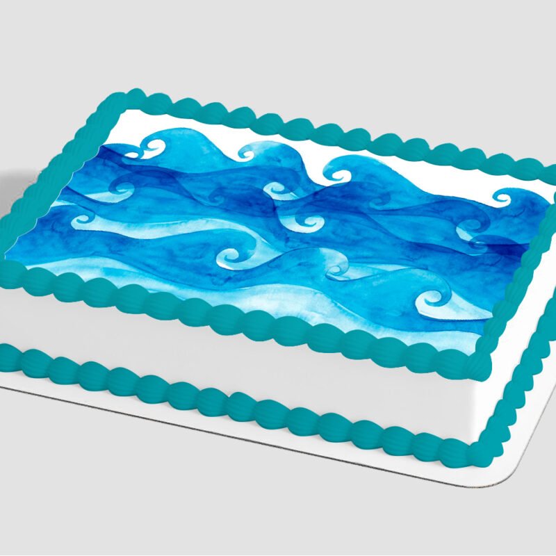 Watercolor Waves Edible Image® by PhotoCake®